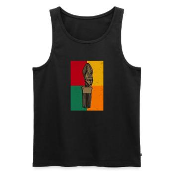 Afro Kammhaar Frisur Geschichte Kultur Afrika Kamm - Männer Premium Bio Tank Top - Schwarz - Vorne - AI Model Male 178 light (178cm)