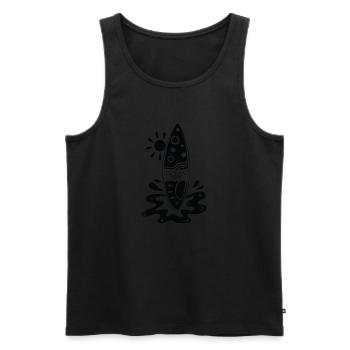 Surfing Surfboard Surfer Wassersport - Männer Premium Bio Tank Top - Schwarz - Vorne - AI Model Male 178 light (178cm)