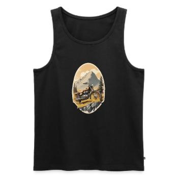 Motos et montagnes - Débardeur bio Premium Homme - noir - Devant - Michal (187cm)