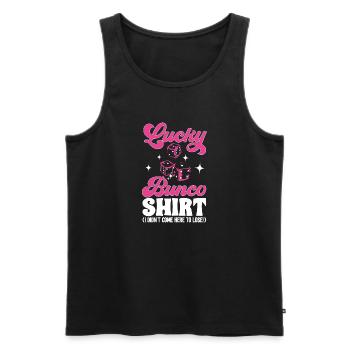 Bunco Dice Game - Men's Premium Organic Tank Top - black - Front - AI Model Male 178 light (178cm)
