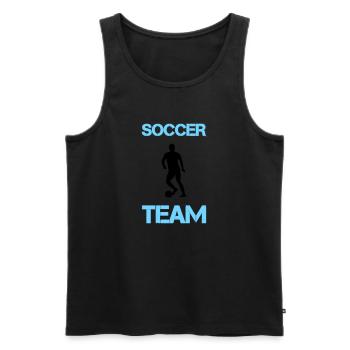 Soccer Player Team - Men's Premium Organic Tank Top - black - Front - AI Model Male 178 light (178cm)