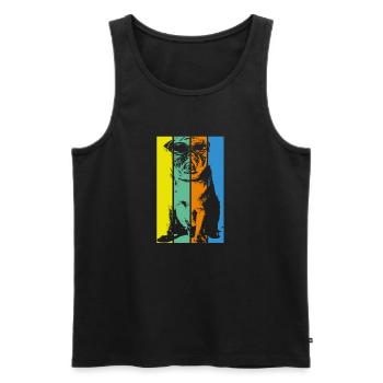 Cooler Maps mit Sonnenbrille - Männer Premium Bio Tank Top - Schwarz - Vorne - Michal (187cm)