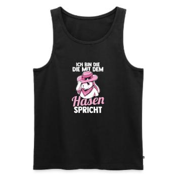 Kaninchen Hase - Männer Premium Bio Tank Top - Schwarz - Vorne - Michal (187cm)
