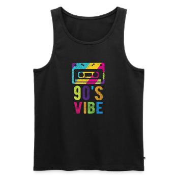 90’s Vibe Meme 90 S Vibe Lovers 1990s Cassette - Men's Premium Organic Tank Top - black - Front - AI Model Male 178 light (178cm)