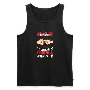 Geschwister Bruder und Schwester - Männer Premium Bio Tank Top - Schwarz - Vorne - Michal (187cm)