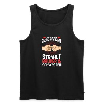 Geschwister Bruder und Schwester - Männer Premium Bio Tank Top - Schwarz - Vorne - Michal (187cm)