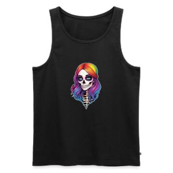 Halloween - Rock & Regenbogen - Männer Premium Bio Tank Top - Schwarz - Vorne - Michal (187cm)
