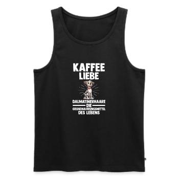 Kaffee Hund Dalmatiner - Männer Premium Bio Tank Top - Schwarz - Vorne - Michal (187cm)