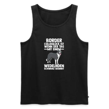 Hund Border Collie - Männer Premium Bio Tank Top - Schwarz - Vorne - Michal (187cm)