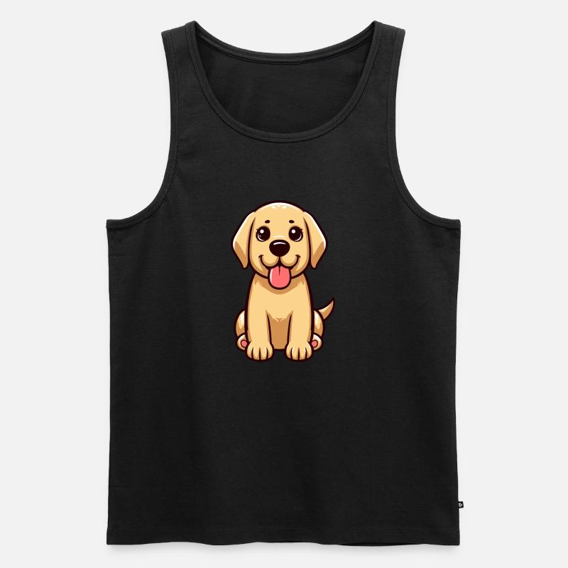 Kleiner Labrador - Männer Premium Bio Tank Top - Schwarz