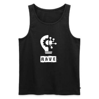 Ampoule rave - Débardeur bio Premium Homme - noir - Devant - AI Model Male 178 light (178cm)