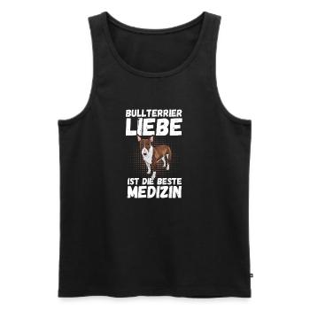 Chien Bull Terrier - Débardeur bio Premium Homme - noir - Devant - AI Model Male 178 light (178cm)
