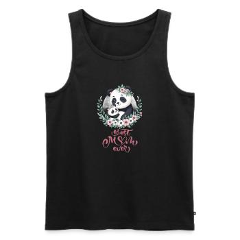 Best Mom Ever Panda Lover Floral Wreath I Mom - Männer Premium Bio Tank Top - Schwarz - Vorne - Michal (187cm)