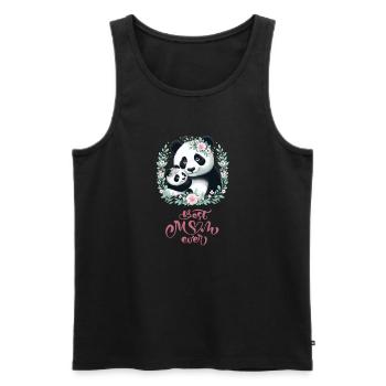 Best Mom Ever Panda Lover Floral Wreath I Mom - Männer Premium Bio Tank Top - Schwarz - Vorne - Michal (187cm)
