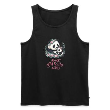 Best Mom Ever Panda Lover Floral Wreath I Mom - Männer Premium Bio Tank Top - Schwarz - Vorne - Michal (187cm)