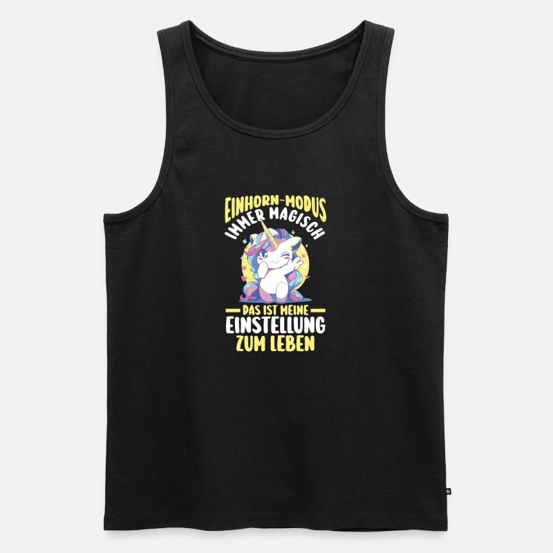 Einhorn - Männer Premium Bio Tank Top - Schwarz