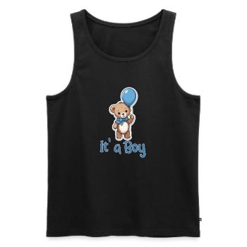 It a Boy - Männer Premium Bio Tank Top - Schwarz - Vorne - Michal (187cm)