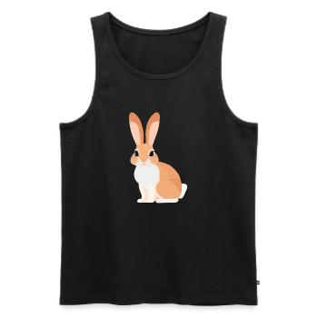 Lapin lapin aux grandes oreilles à Pâques - Débardeur bio Premium Homme - noir - Devant - Michal (187cm)