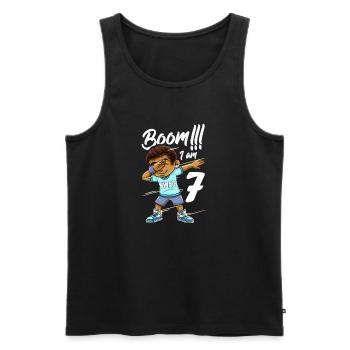 Boom Im 7 Jahre alter schwarzer Junge Dabbing - Männer Premium Bio Tank Top - Schwarz - Vorne - AI Model Male 178 light (178cm)