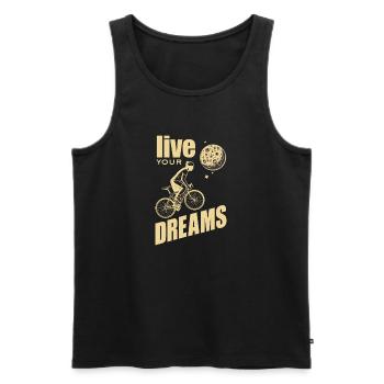 Bicycle - Live your dreams- Live your dreams - Men's Premium Organic Tank Top - black - Front - AI Model Male 178 light (178cm)