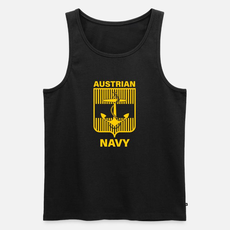 Austrian Navy monochrome Gelb - Männer Premium Bio Tank Top - Schwarz