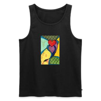 Heart - Men's Premium Organic Tank Top - black - Front - Michal (187cm)