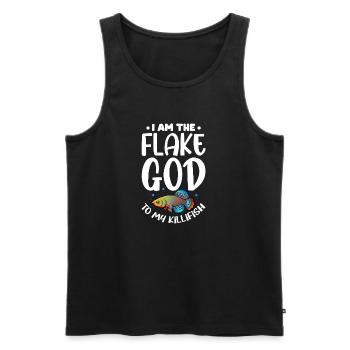 I am the flake god to my killifish Design - Männer Premium Bio Tank Top - Schwarz - Vorne - Michal (187cm)