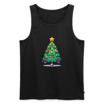 Christmas Tree - Männer Premium Bio Tank Top - Schwarz - Vorne - Michal (187cm)