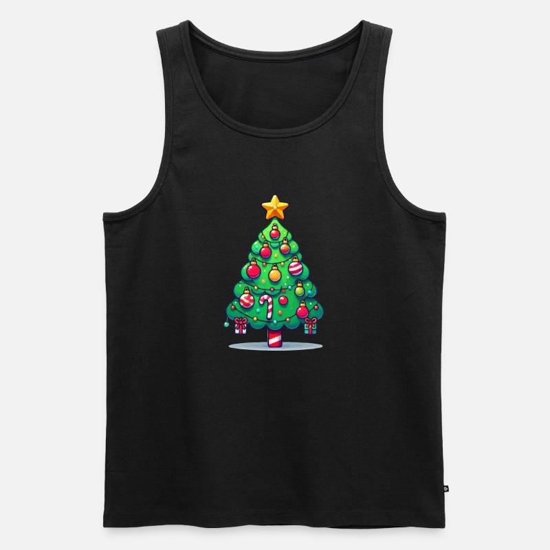 Christmas Tree - Männer Premium Bio Tank Top - Schwarz