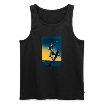 MAUDIT HILL - Débardeur bio Premium Homme - noir - Devant - AI Model Male 178 light (178cm)