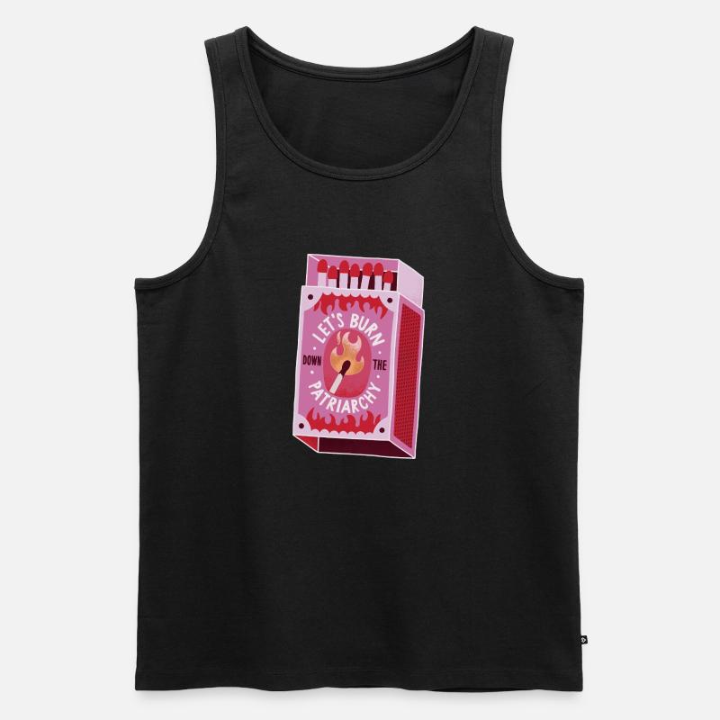 Let's burn down the patriarchy - Männer Premium Bio Tank Top - Schwarz
