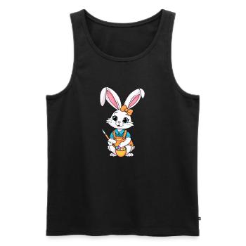 Easter bunny with Easter eggs - Men's Premium Organic Tank Top - black - Front - AI Model Male 178 light (178cm)