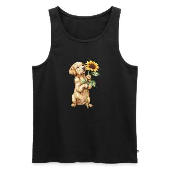Labrador Retriever - Männer Premium Bio Tank Top - Schwarz - Vorne - Michal (187cm)