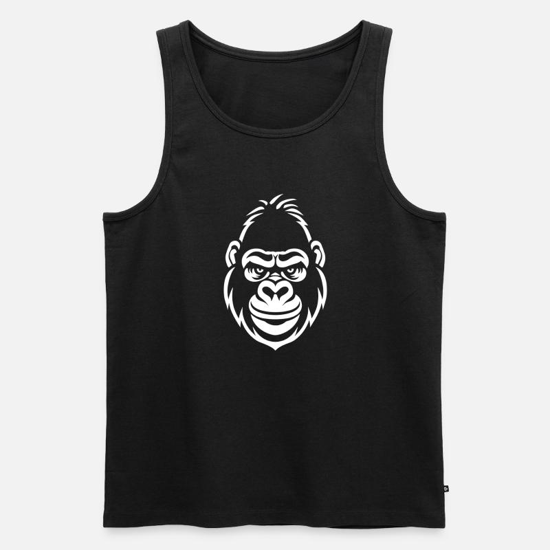 Gorilla - Männer Premium Bio Tank Top - Schwarz