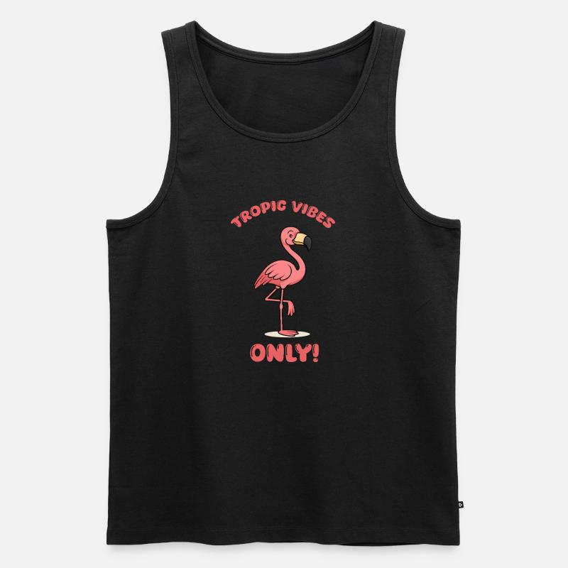 flamingo comic tropic - Männer Premium Bio Tank Top - Schwarz