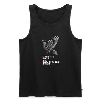 Taube Taktische Abhör und Beobachtungs Einheit - Männer Premium Bio Tank Top - Schwarz - Vorne - AI Model Male 178 light (178cm)