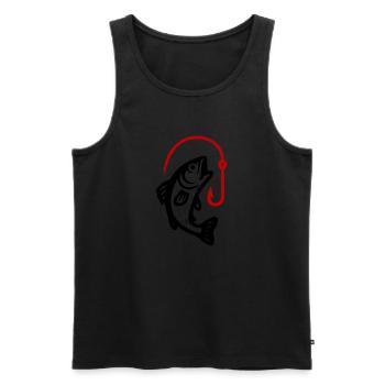 Fisch Hecht Angelhaken - Männer Premium Bio Tank Top - Schwarz - Vorne - AI Model Male 178 light (178cm)