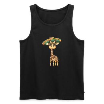 Girafe Drôle Sombrero - Débardeur bio Premium Homme - noir - Devant - Michal (187cm)