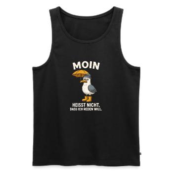 Moin de mouette - Débardeur bio Premium Homme - noir - Devant - Michal (187cm)
