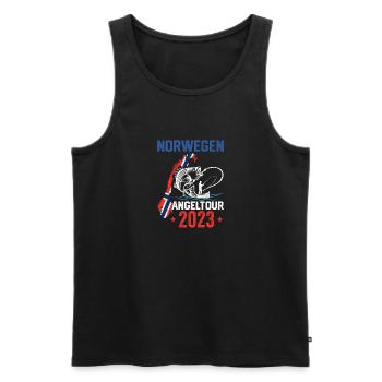 Norwegen Angeltour 2023 Angeln in Norwegen - Männer Premium Bio Tank Top - Schwarz - Vorne - Michal (187cm)