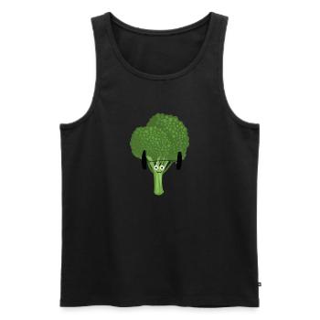 sportler brokkoli,gewichte heben, brokkoli - Männer Premium Bio Tank Top - Schwarz - Vorne - AI Model Male 178 light (178cm)