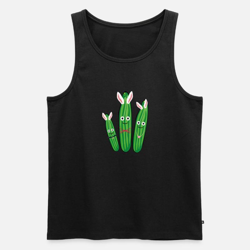 Trio de concombre,concombre,concombre,concombre,concombre,concombre,lapins, lapins - Débardeur bio Premium Homme - noir