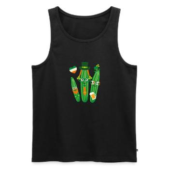 Iren,Irland,st.patricks day,gurken, Gurke - Männer Premium Bio Tank Top - Schwarz - Vorne - Michal (187cm)