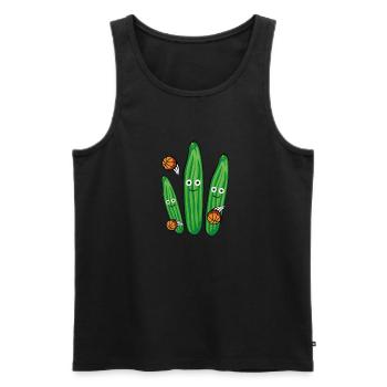 Gurken, Basketballer, Basketball, Trio - Männer Premium Bio Tank Top - Schwarz - Vorne - AI Model Male 178 light (178cm)