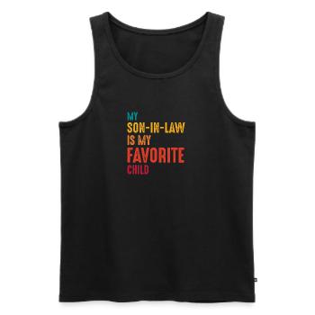 Mein Schwiegersohn ist mein Lieblingskind - Männer Premium Bio Tank Top - Schwarz - Vorne - AI Model Male 178 light (178cm)
