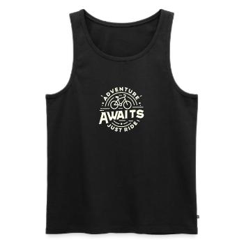 Das Abenteuer wartet, fahr einfach los - Männer Premium Bio Tank Top - Schwarz - Vorne - Michal (187cm)