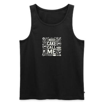 Brauche Kuchen Ruf mich an - Männer Premium Bio Tank Top - Schwarz - Vorne - AI Model Male 178 light (178cm)