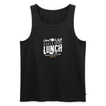 Mittagessen Täglich ein Lächeln servieren - Männer Premium Bio Tank Top - Schwarz - Vorne - Michal (187cm)