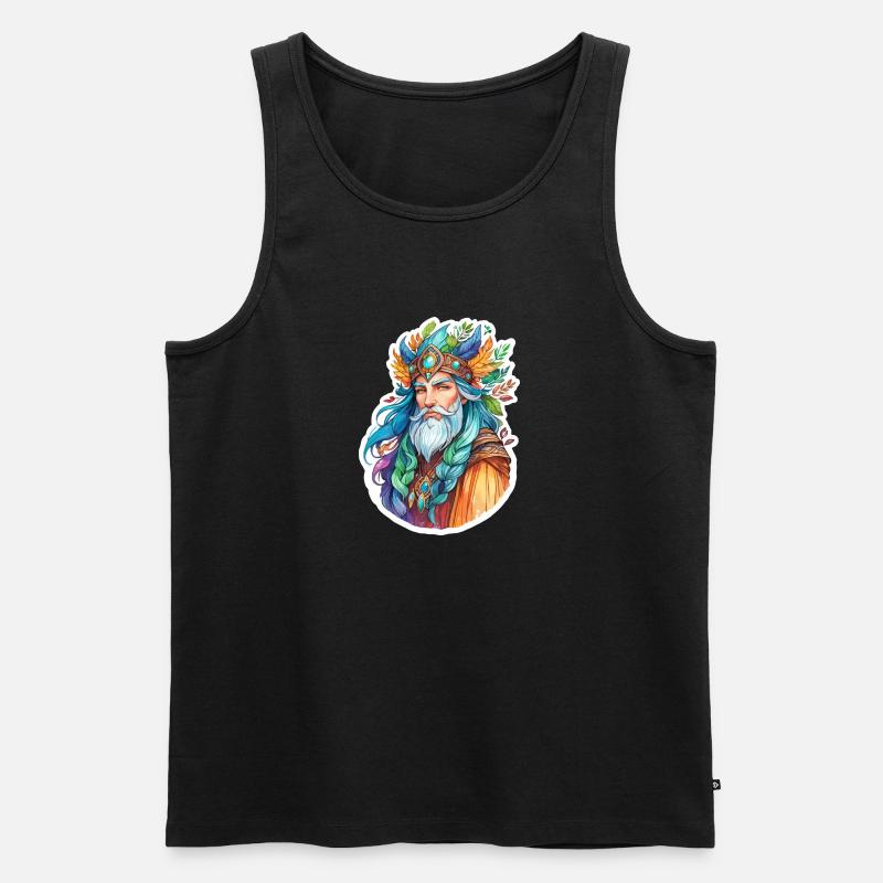 Druide Wasserfarben - Männer Premium Bio Tank Top - Schwarz