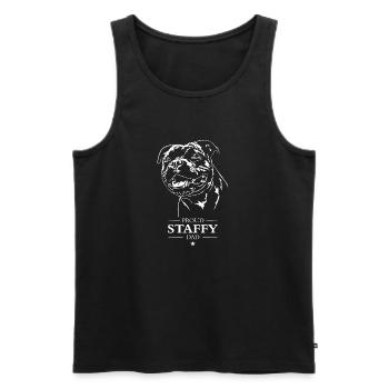 Staffy Dad Staffordshire Bullterrier Hund Wilsigns - Männer Premium Bio Tank Top - Schwarz - Vorne - Michal (187cm)